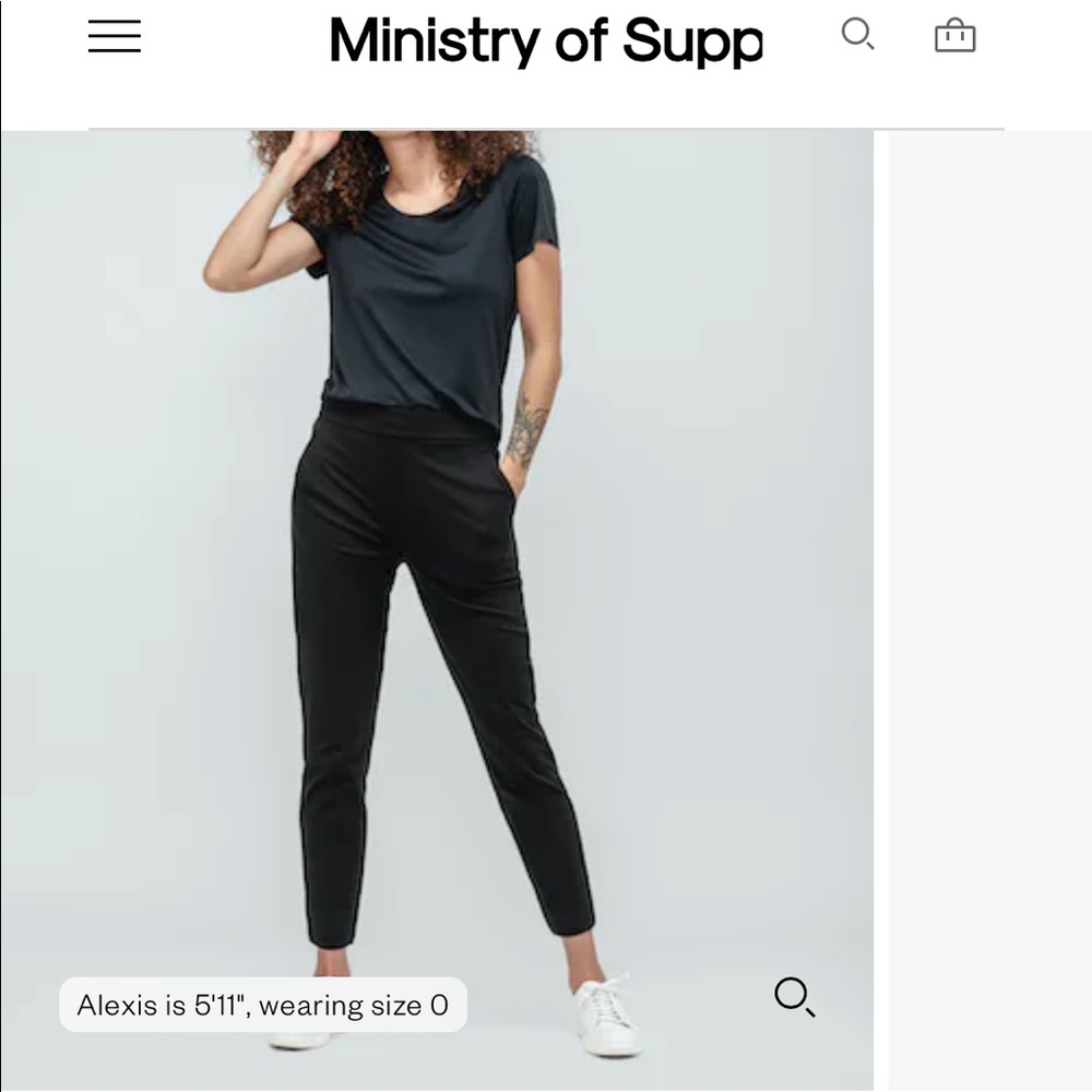 MINISTRY OF SUPPLY Wom Kinetic Pull on Pants Black NWT